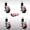 Service Caster 3'' SS Red Poly Swivel 1-3/4'' Expanding Stem Caster Set with Brake, 4PK SCC-SSEX20S314-PPUB-RED-TLB-134-4 - alternate 3